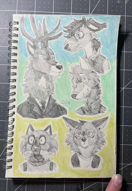 Traditional Sketch; headshot + multiple characters ($20) Traditional Sketch; headshot + multiple characters ($20)