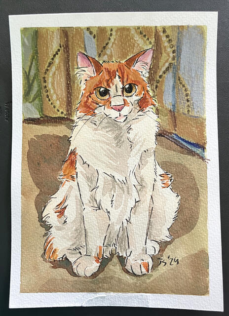 Traditional Pet Portrait; ink and watercolor fully rendered ($45) Traditional Pet Portrait; ink and watercolor fully rendered ($45)